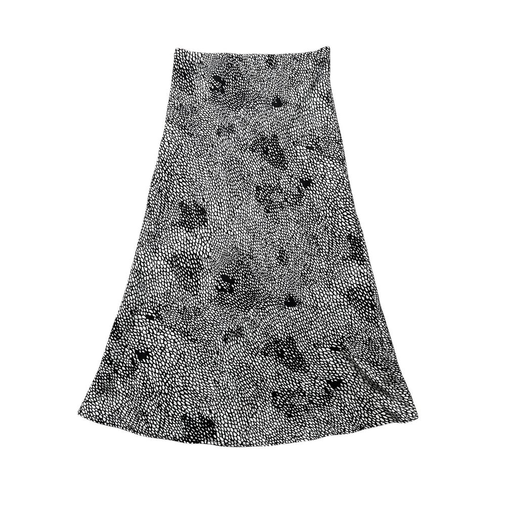 Lucy Paris Black White Pattern MIDI Skirt Sz S